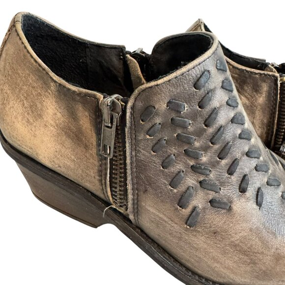 Free People Leather Woven Pointed Toe Ankle Booties | Made in Portugal | Size 37 - Picture 10 of 10